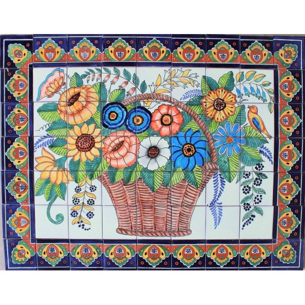 Mexican Talavera Mural Flores 2